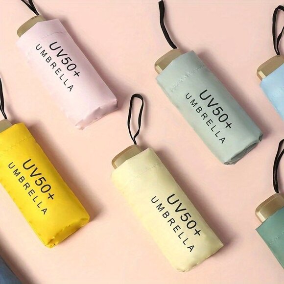 Travel Passions - Lemon Yellow Mini Pocket Umbrella - Picture 2 of 9